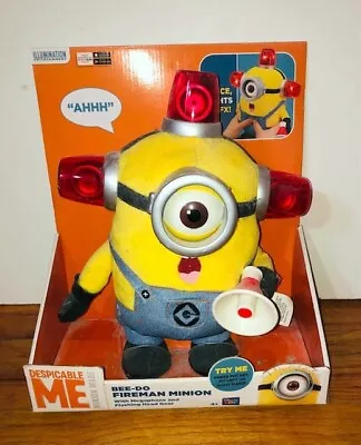 Bee-do Fireman Minion Despicable Me Lights And Sounds Plush Toy Works Nib • $79.99