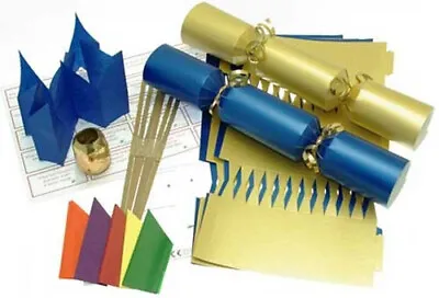 6 X Make Your Own 14  Gold And Blue Christmas Cracker Kit • £7.99