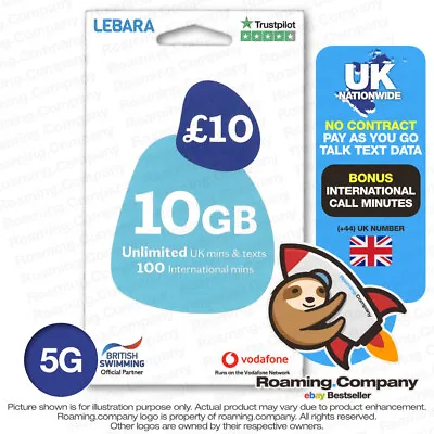 🚀 UK Travel SIM With Number Compatible With Unlocked Phones 5G Data Talk Text • $9.95