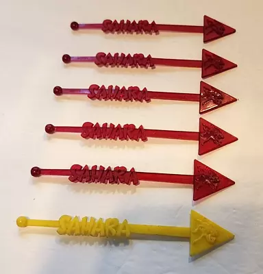 Vintage Plastic Swizzle Stick Hotel Sahara Las Vegas Casino Hotel Newman Lot 6 • $9