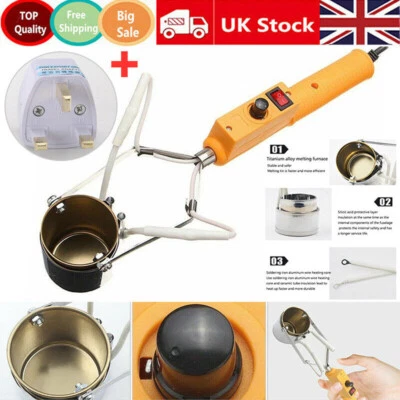 £16.99 • Buy 380W Electric Lead Melting Pot Solder Furnace Casting Heads Adjust + Adapter New