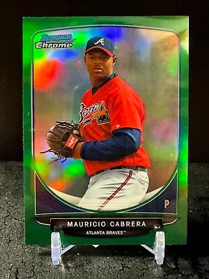 2013 Bowman Chrome Baseball Mauricio Cabrera Green Refractor Card #BCP114 • $2.99