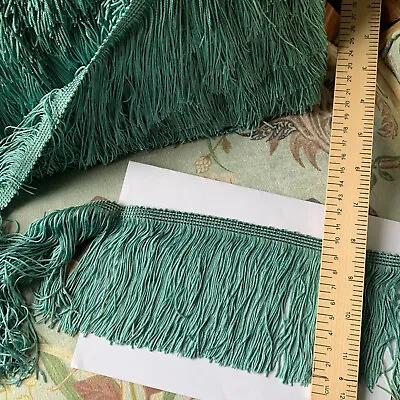 Quality 10cm Silky Chainette Lampshade Fringe JADE/TEAL GREEN 1m • £4.50