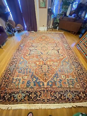 Old Estate Antique Heriz Serapi Oriental Rug Distressed • $2195