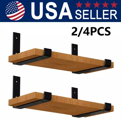 2/4Pcs Metal Shelf L Brackets Heavy Duty Floating Supports Wall Mount Hook Set  • $12.99