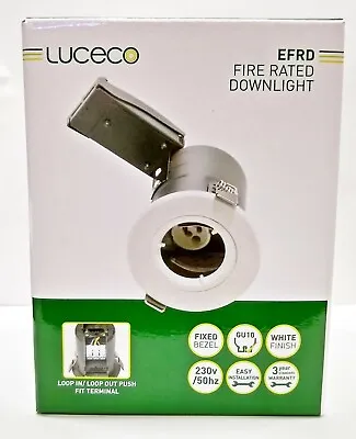 £4.99 • Buy Fire Rated Mains Voltage Down Light White Finish Twist Lock Bezel Gu10 Push Fit