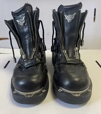 Harley Davidson Brake Light 81680 Black Leather Motorcycle Boots Men’s 9 • $89