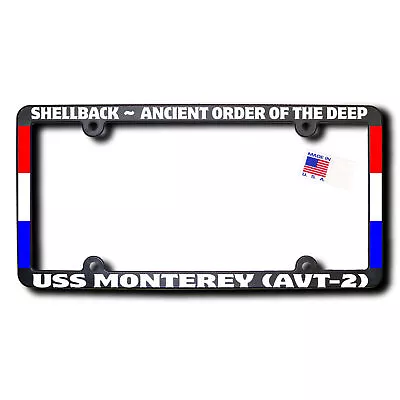 Shellback USS MONTEREY (AVT-2) License Frame W/Reflective Text & Ribbons • $24.99