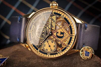 FREEMASON WATCH Handmade Watch Masonic Watch Skeleton Watch Marriage Watch • £315.93