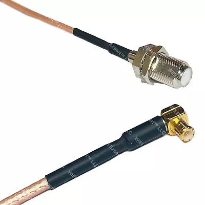 USA-CA RG316 F FEMALE To MCX MALE ANGLE Coaxial RF Pigtail Cable • $10.29
