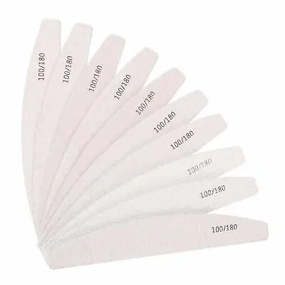 10-Piece Double-Sided Nail Files 100/180 Grit - Manicure & Pedicure Emery Board • $7.49