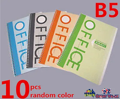 10pcs B5 Notebook Spiral Bound 25x17.6cm Random Color Note Memo Book F417Ax10 • $26.99