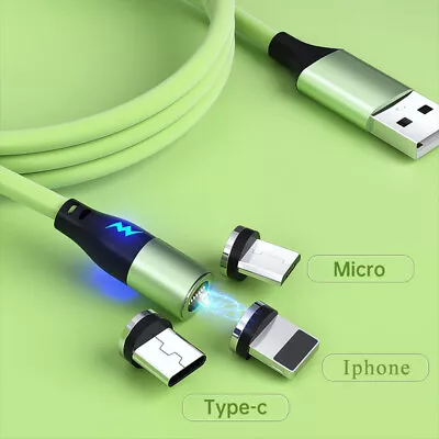 3 In 1 Magnetic Data Sync Fast Charging USB Cable Phone Charger 3A Type-C IOS^ • $2.99