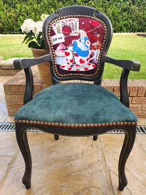 £150 • Buy Shabby Chic French Style Carver Chair With Alice In Wonderland
