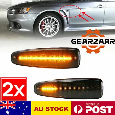 $20.99 • Buy 2*Dynamic LED Side Marker Indicator Light For Mitsubishi Lancer Evolution Mirage