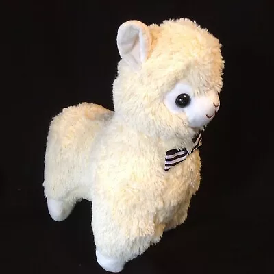 Alpacasso Plush Alpaca Stuffed Toy 14  Yellow Bow Tie Embroidered Nose Mouth  • $17.95