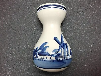 Vintage Hyacinth Forcing Vase Delft Blue Holland Windmill Ceramic Sailing Ships • $20