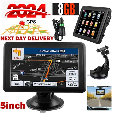 5'' 8GB Sat Nav Car Truck GPS Navigation Touch Screen Free Lifetime UK & EU Maps • £33.95