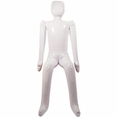 Inflatable Plain White Lifesize Seated Doll Halloween Party Prop - 1.44m • £21.99