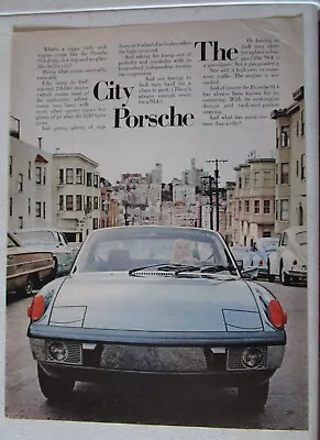 1973 Porsche 914 Print Ad ~ The CITY Porsche Big City Stop-and-Go Easy Parking + • $3.99