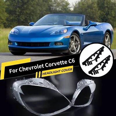 Headlight Headlamp Lens Cover Pair Fit For Chevrolet Corvette C6 2005-2013 • $62.99