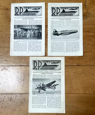 1944 World War 2  'RP News' Aeroplanes & Ships WWII Real Photo Magazines X 3 • £14
