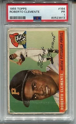 1955 Topps Baseball #164 Roberto Clemente Rookie Card Graded PSA 1 • $1279.99