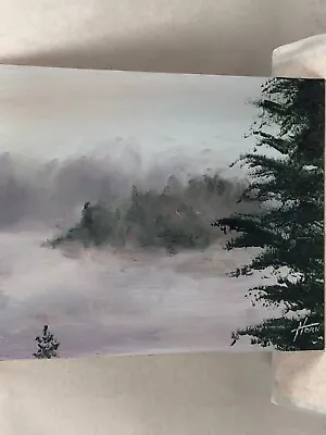 Vintage VT Artist Richard Horn Original Oil On Board 8  X 10  Misty Island Scene • $85