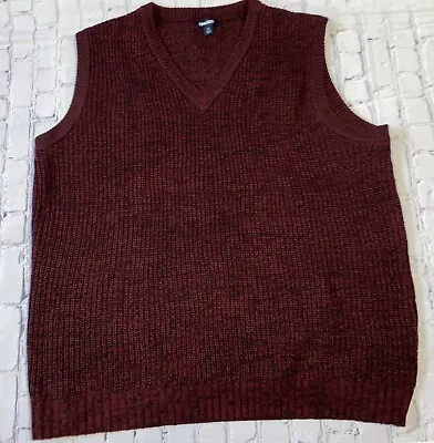 KingSize Men's Big & Tall Shaker Knit V-Neck Sweater Vest Size 2XL Big Maroon • $15.99