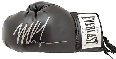 Mike Tyson Autographed Black Everlast Boxing Glove Lh In Silver Beckett 192608 • $129