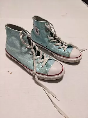  Converse Chuck Taylor High Top Blue Teal Metallic US Size 6 • $19.95