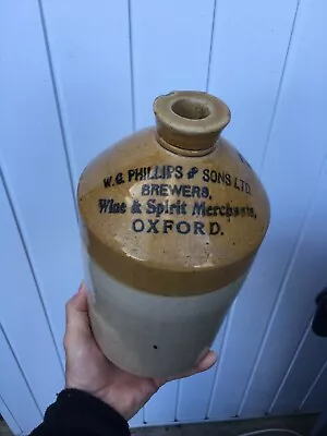 Vintage Stoneware Flagon Oxford • £10