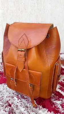 Moroccan Leather Backpack  Mens Backpack • $86.45