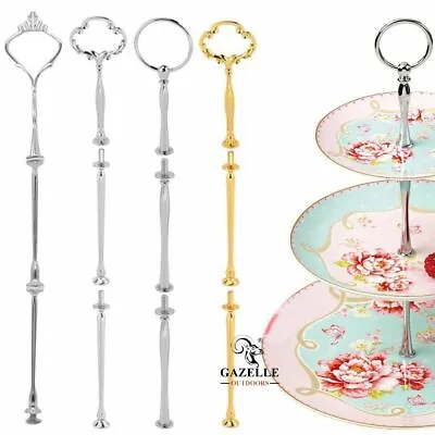 1 Set 3 Tier Handle Fittings Gold For Tea Shop Room Hotel Party Cake Plate Stand • £3.99