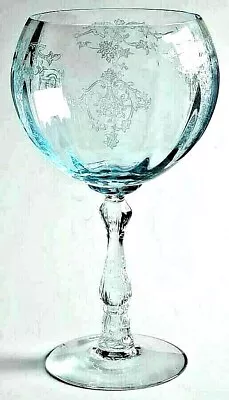 2 Fostoria  Magnum ~ Blue Navarre ~ Etched Crystal Wine Thanksgiving Christmas • $398.82