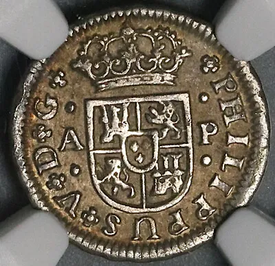 1736-S NGC AU 50 Spain 1/2 Real Philip V Seville Silver Coin POP 1/0 (22011502C) • $295