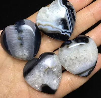 93g  Natural Stripe Persian Agate Heart Reiki Quartz Crystal Reiki Healing Y160 • $2.75