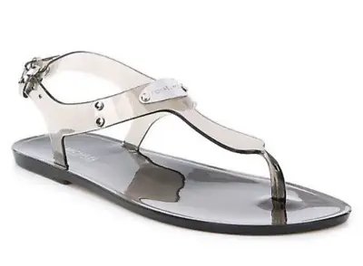 New Michael Kors® Womens Plate Jelly Sandals Shoes Size 7 (M) In Smoke Gray • $34.98