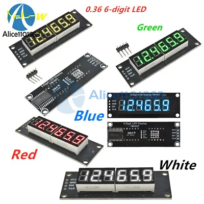 Digital 0.36  Inch 7-Segment 6-Digit LED Display TM1637 Tube Module 5 Colors • $2.29