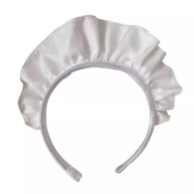 Hair Ornaments Wide Ruffle Hair Hoop White Maid Headband Cosplay Props • $4.45
