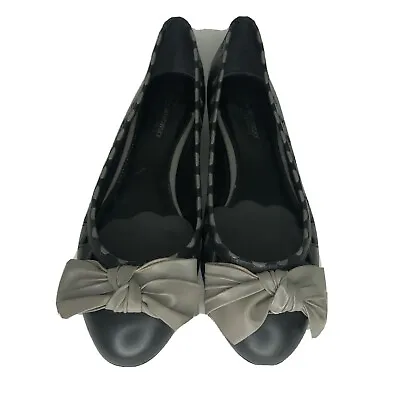 B Makowsky Flats Shoes Slip Ons Women Size 7M Black/gray Leather Upper • $23.96