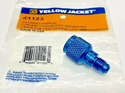 Yellow Jacket 41123 Liquid Charging1/4  MxF Liquid To Saturated Vapor FAST! • $19.06