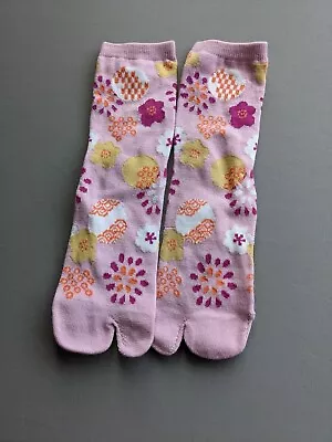 Tabi Split Toe Cotton Crew Socks - Flip Flops - Japanese 🎀 FREE UK P&P For 5 • £6.20