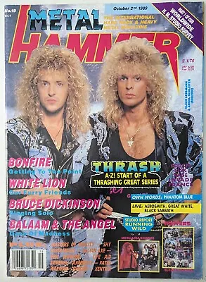 Metal Hammer Magazine Oct 1989 Bonfire White Lion Bruce Dickinson King Diamond • $20.92