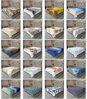Ambesonne Ocean Nautical Flat Sheet Top Sheet Decorative Bedding 6 Sizes • $29.99