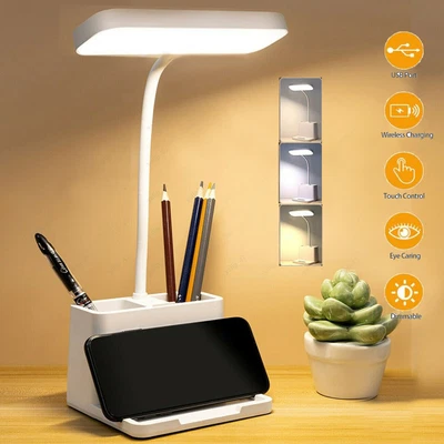 $11.89 • Buy Dimmable LED Desk Light Touch Sensor Table Bedside Reading Lamp USB Rechargeable