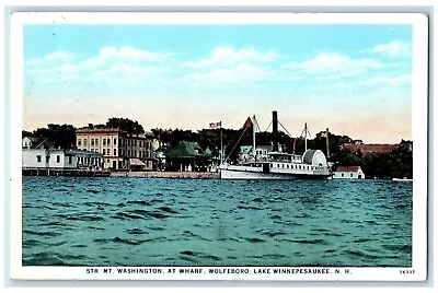 1929 Str Mt Washington Wharf Wolfeboro Lake Winnepesaukee New Hampshire Postcard • $29.95