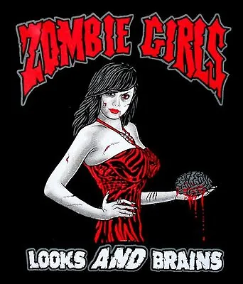 Zombie Girls - Looks And Brains Walking Dead Jed T-shirt  Zb5 • £19.29