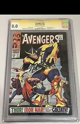 Avengers #51 SS CGC 8.0 Signed Stan Lee Full Ad For Iron Man #1 & Sub-Mariner #1 • $700