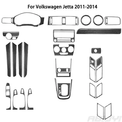 43Pcs Carbon Fiber Full Interior Kit Cover Trim For Volkswagen Jetta Sedan • $208.49